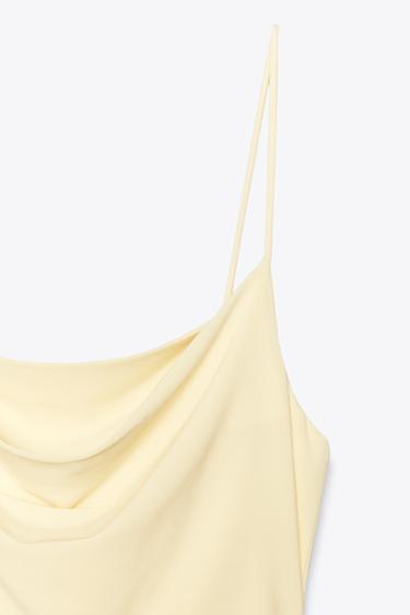 ROBE MI-LONGUE À FRONCES - Jaune de Zara - Image 8