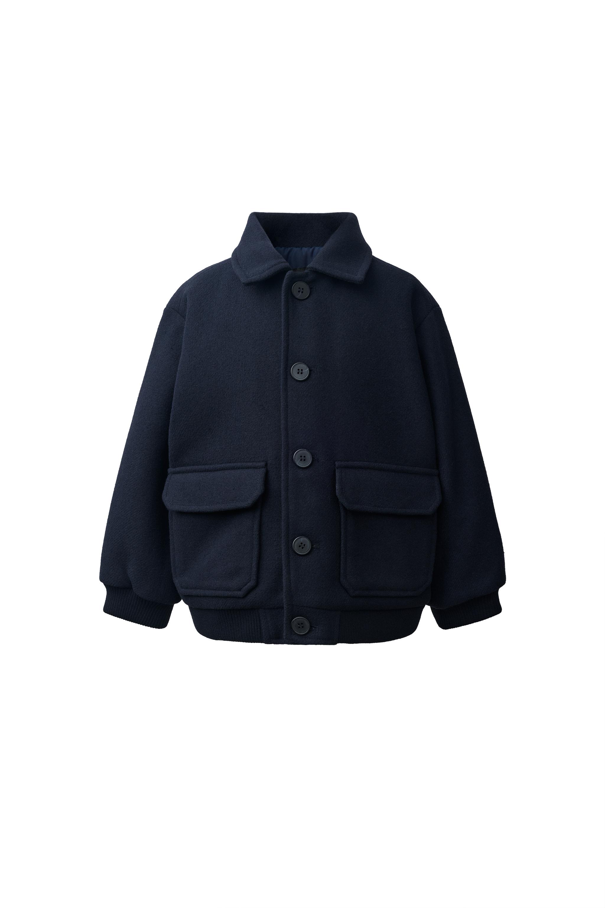 ウール混パフィジャケット - ネイビーブルー | ZARA Japan / 日本