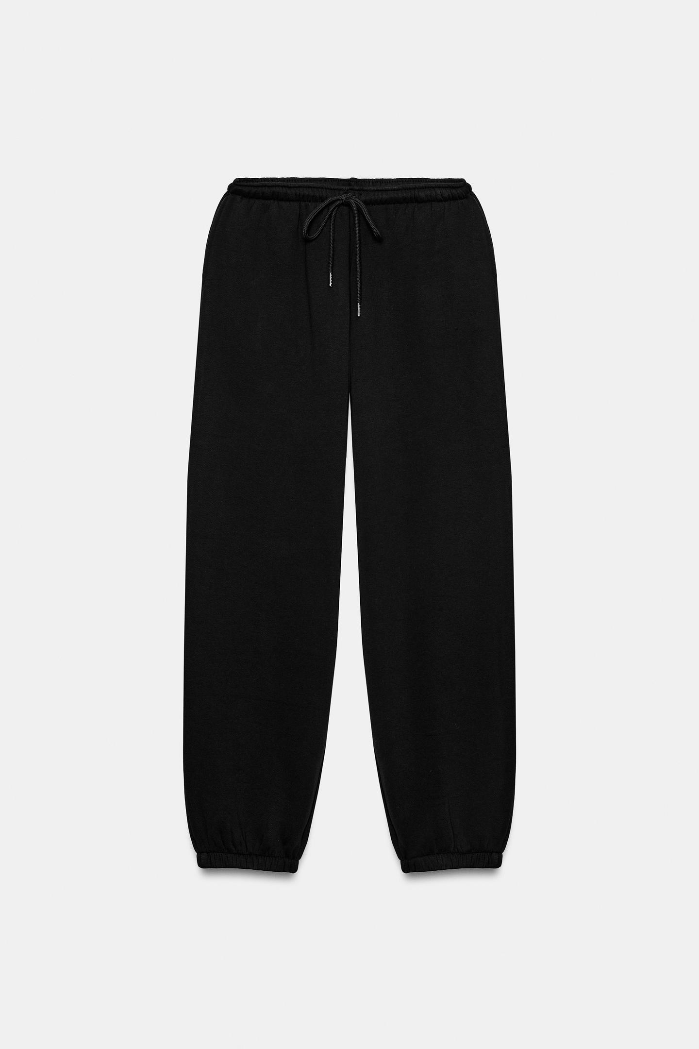 Женские брюки Zara Fleece Jogger, цвет: Чёрный — фото 5