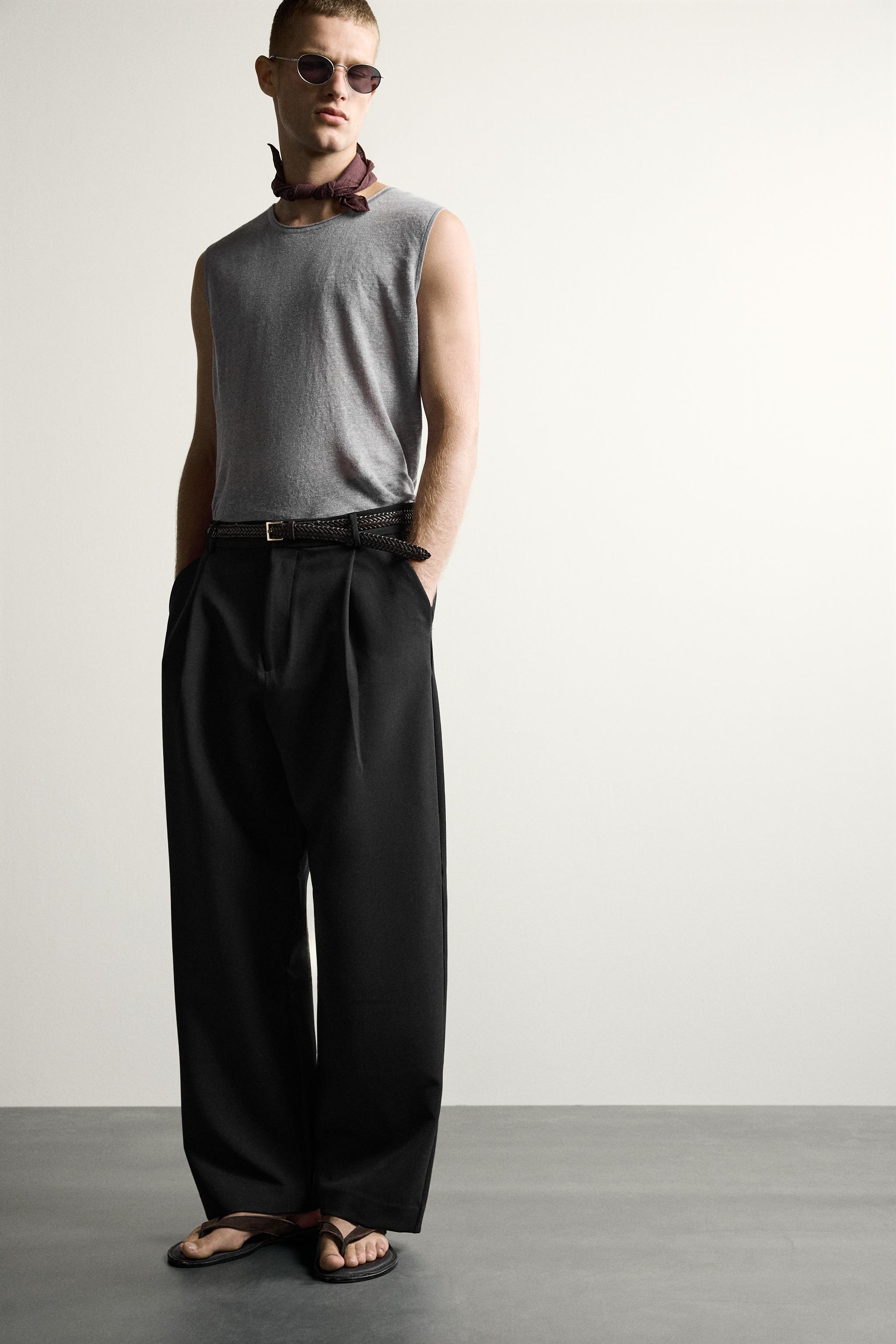 Мужские свитеры Zara 100% LINEN KNIT TANK TOP — фото 6
