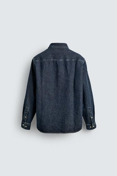 RELAXED FIT DENIM SHIRT - Blue by Zara - Image 8