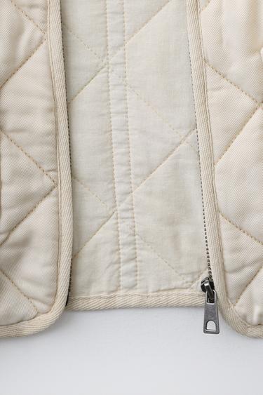 VESTE MATELASSÉE ZIPPÉE - Écru de Zara - Image 7