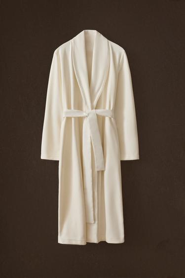 ROBE DE CHAMBRE LONGUE POLAIRE - Blanc cassé de Zara - Image 4