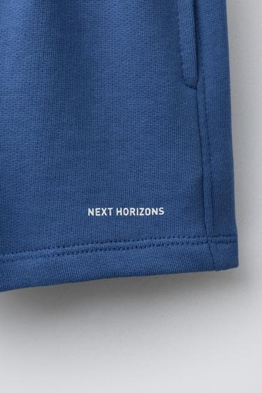 BERMUDA BASIQUE À INSCRIPTION - Bleu de Zara - Image 3