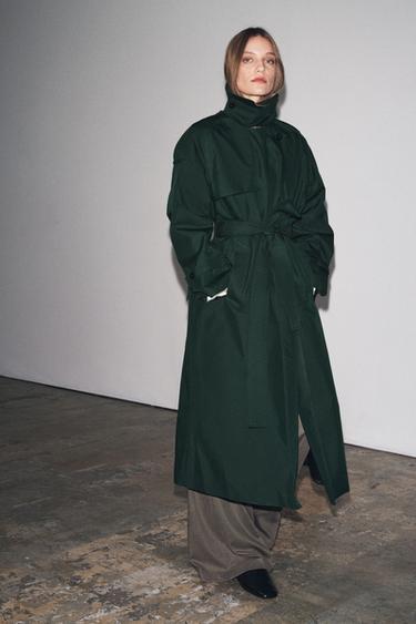 TRENCH OVERSIZE DÉPERLANT ZW COLLECTION - Vert bouteille de Zara - Image 5