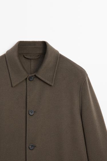Long wool blend coat — Dark khaki 2