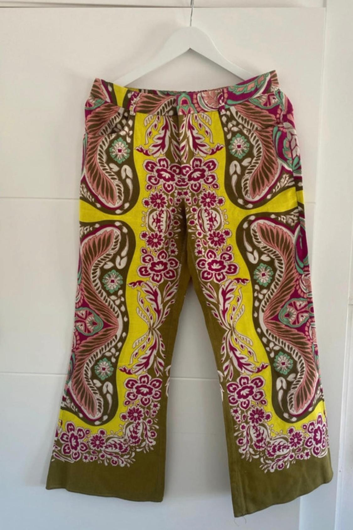 CROPPED FLARED LINEN BLEND TROUSERS - Image 4