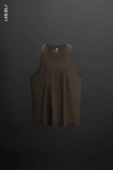 LIGHTWEIGHT TECHNICAL TANK TOP - Dark brown by Zara
