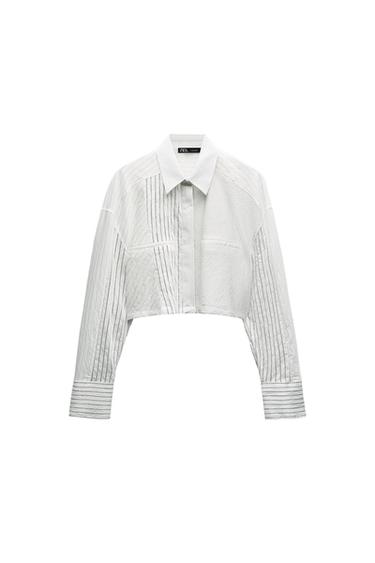 CROPPED STRIPED SHIRT