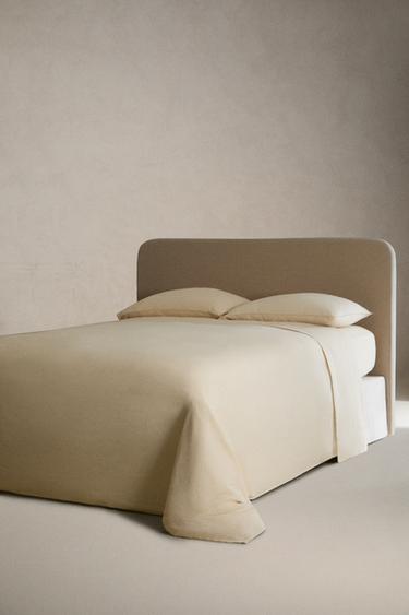 WASHED LINEN FLAT SHEET (140 GXM²) - Biscuit by Zara - Image 2
