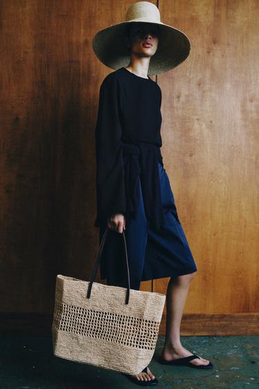 RAFFIA TOTE BAG - Light beige by Zara