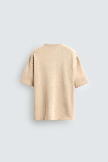 WASHED PRINTED KNIT T-SHIRT - Sand by Zara - Image 7