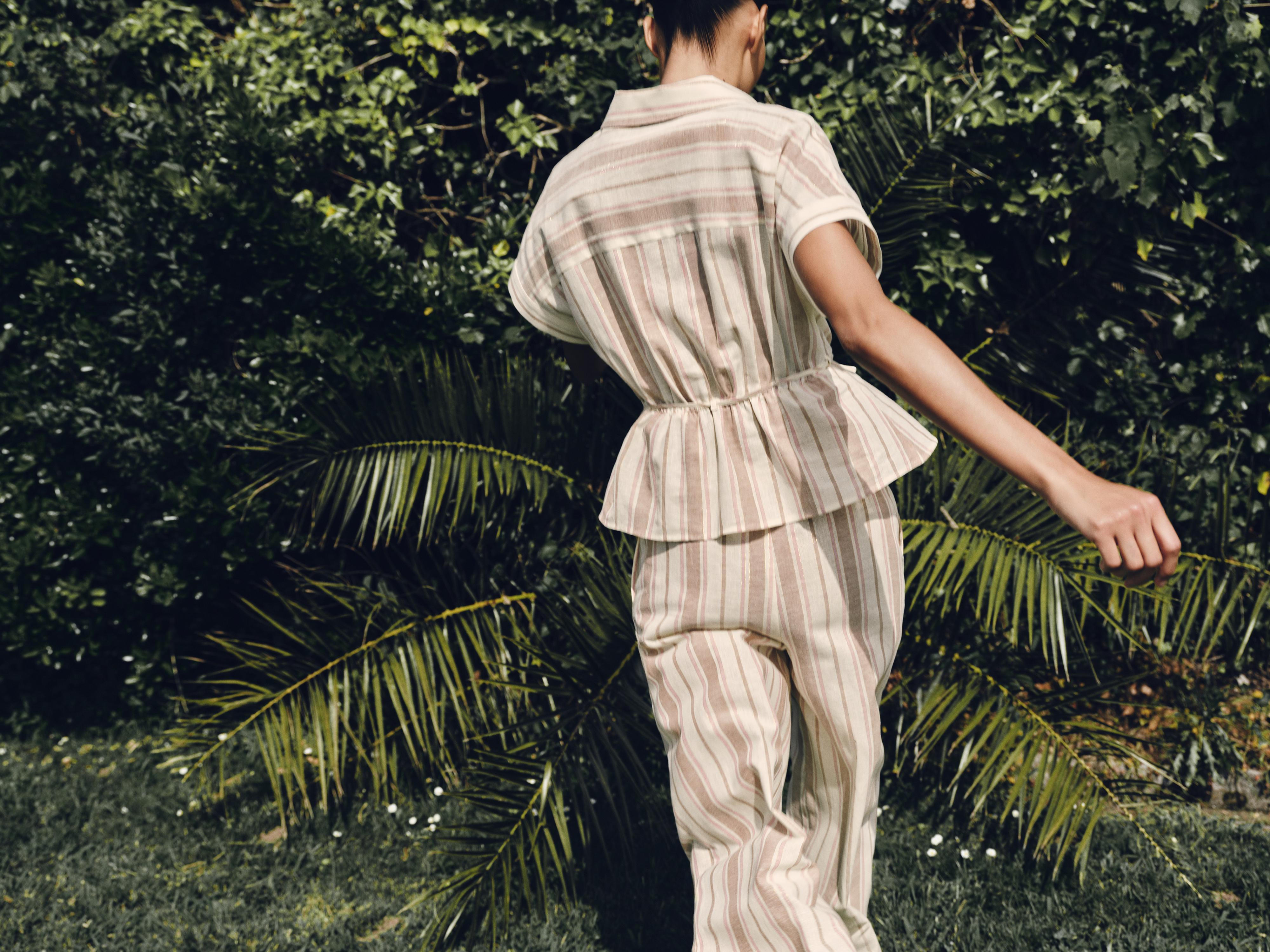 METALLIC THREAD STRIPED SHIRT