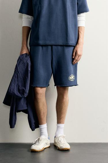 GRAPHIC PRINT SWEATSHORTS — Blue 2