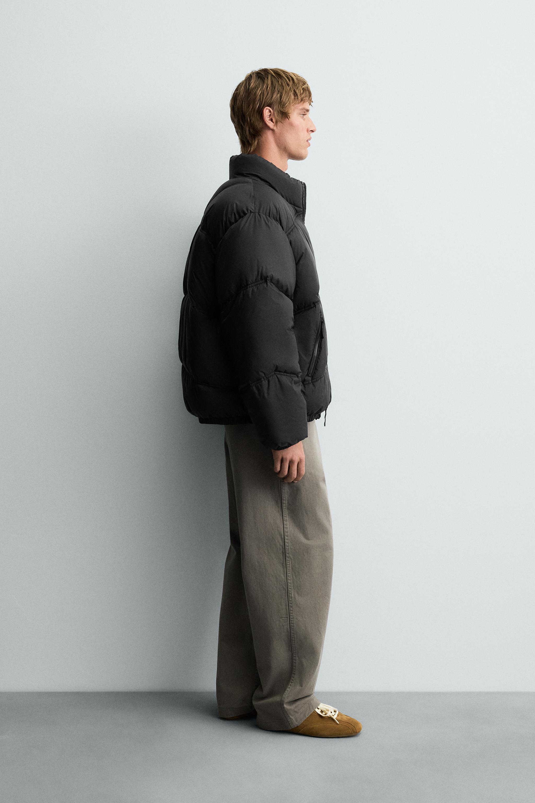 最初値下げ！新品タグ付き  ブラック キルティングジャケットXL テクニカルキルティングジャケット - ブラック | ZARA Japan / 日本