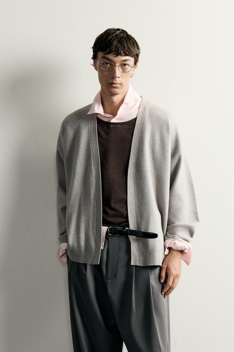 RELAXED FIT OPEN CARDIGAN