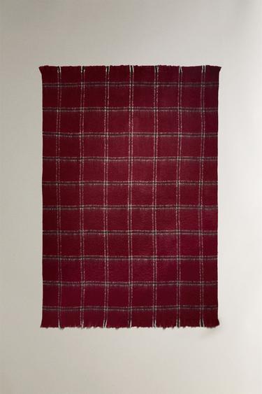 SOFT CHECK THROW - Red by Zara