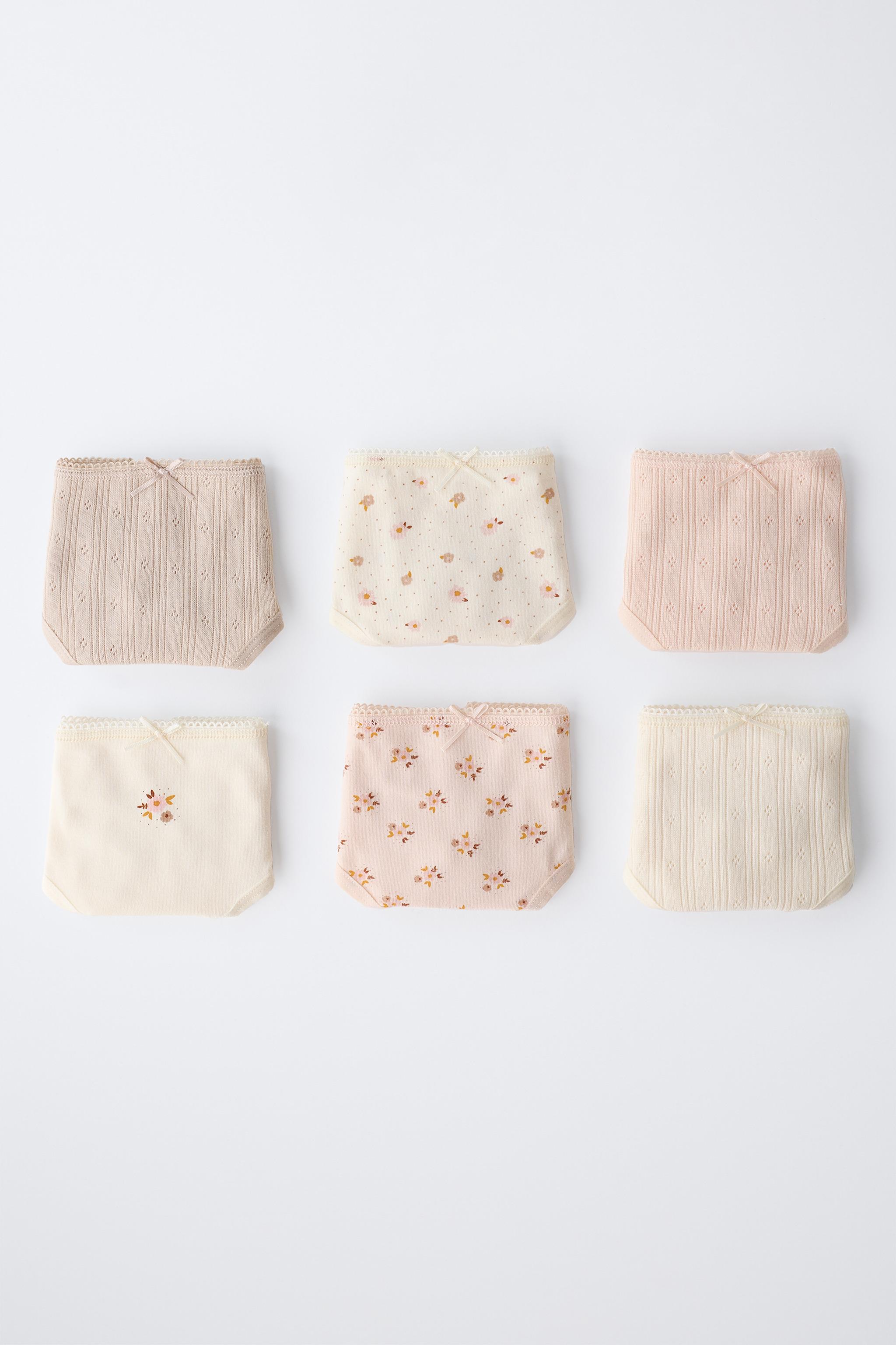 1 1/2-6 YEARS / SIX-PACK OF FLORAL PRINT UNDERWEAR