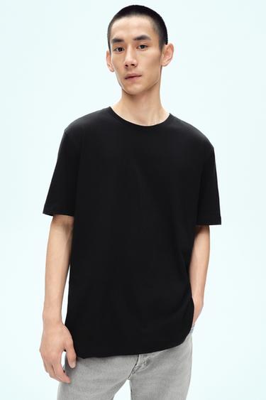 BASIC MEDIUM WEIGHT T-SHIRT - Black by Zara
