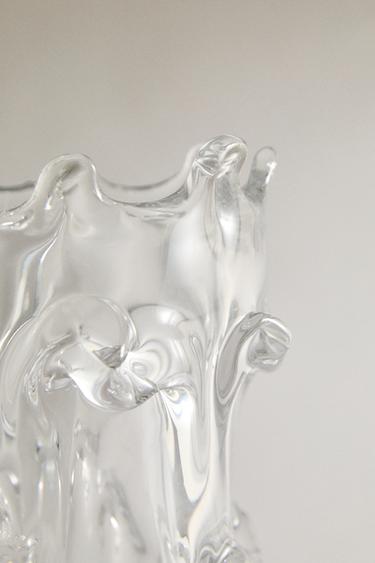 GROSSE DEKORATIVE VASE IN UNREGELMÄSSIGER FORM - Transparent von Zara