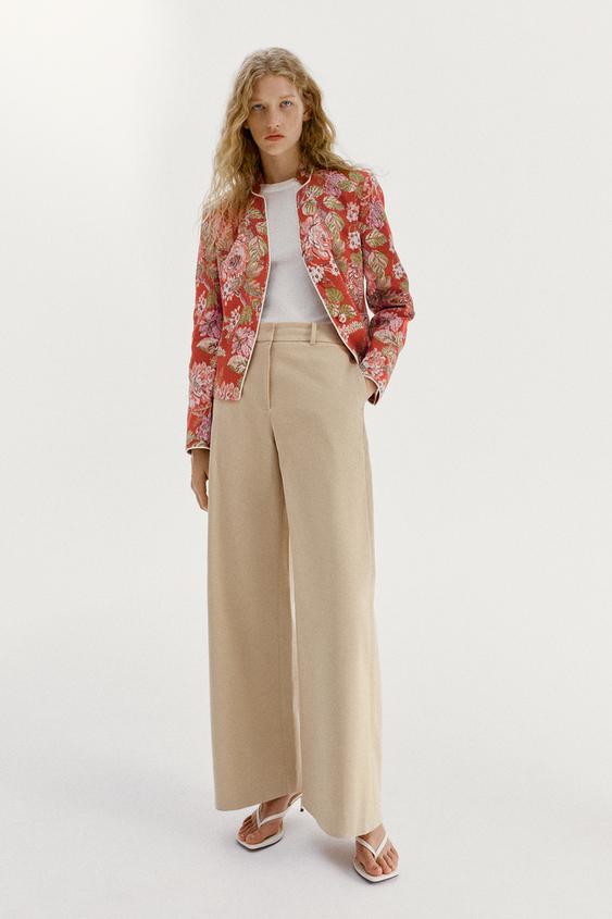 HIGH-WAIST WIDE-LEG TROUSERS - Beige by Zara - Image 0