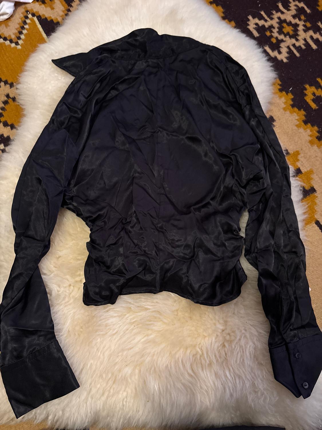 SATIN SHIRT WITH GATHERING - Image 2
