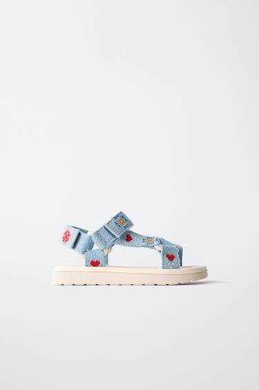 EMBROIDERED SANDALS - Blue by Zara