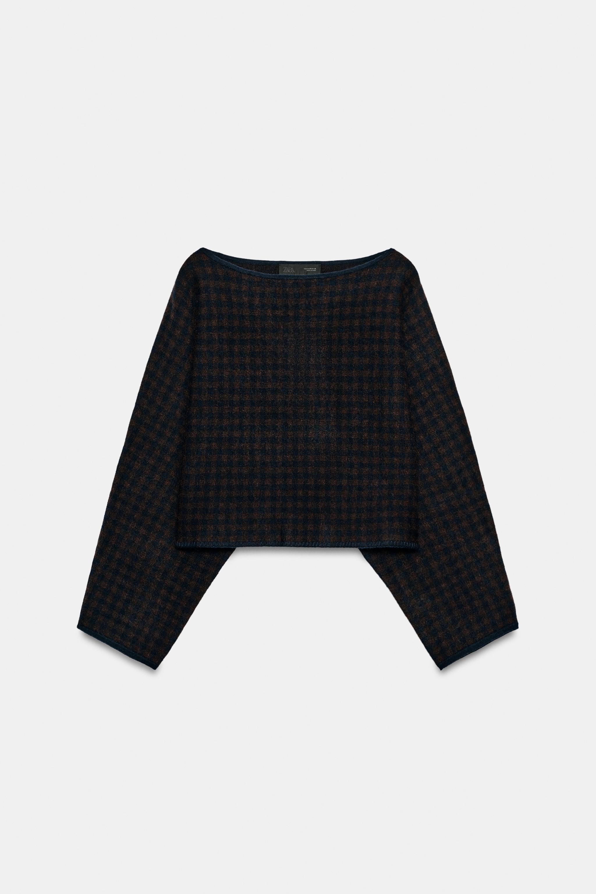 CROPPED CHECK KNIT JUMPER - Multicoloured | ZARA South Africa