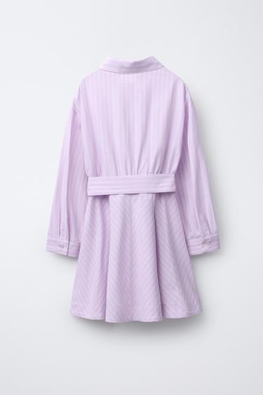 STRIPED SHIRT DRESS - Mauve by Zara - Image 1