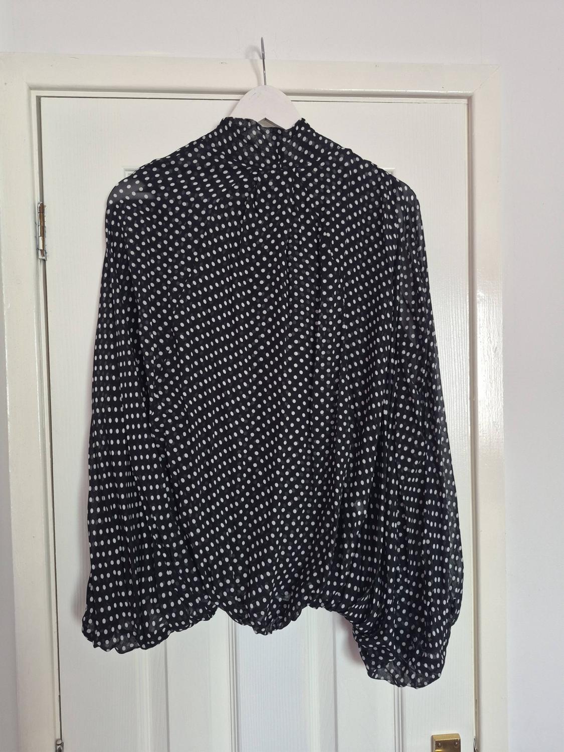 CAPE BLOUSE WITH TIE DETAIL ZW COLLECTION - Image 3