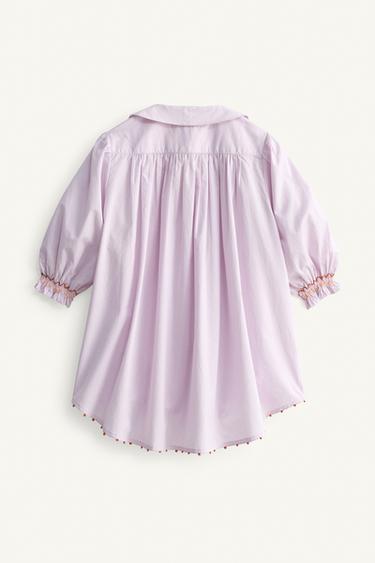 LIMITED EDITION EMBROIDERED DRESS - Light mauve by Zara - Image 5