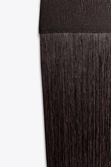 ROBE AJUSTÉE À FRANGES - Marron de Zara - Image 9