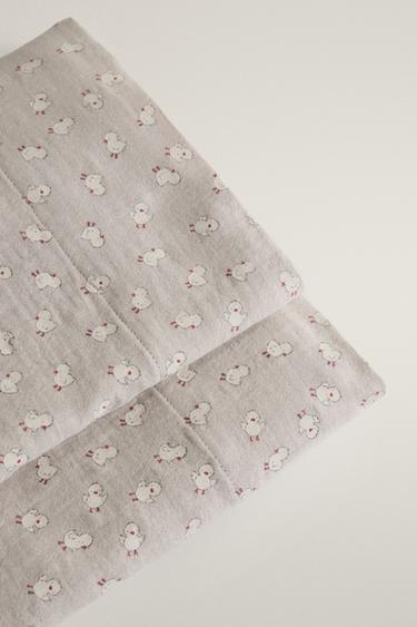 KIDS CHICKS COTTON CHIFFON FLAT SHEET — Taupe gray 2