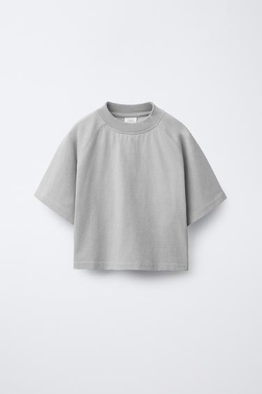 ENSEMBLE T-SHIRT ET BERMUDA TEINT EN PIÈCE - Gris de Zara - Image 1