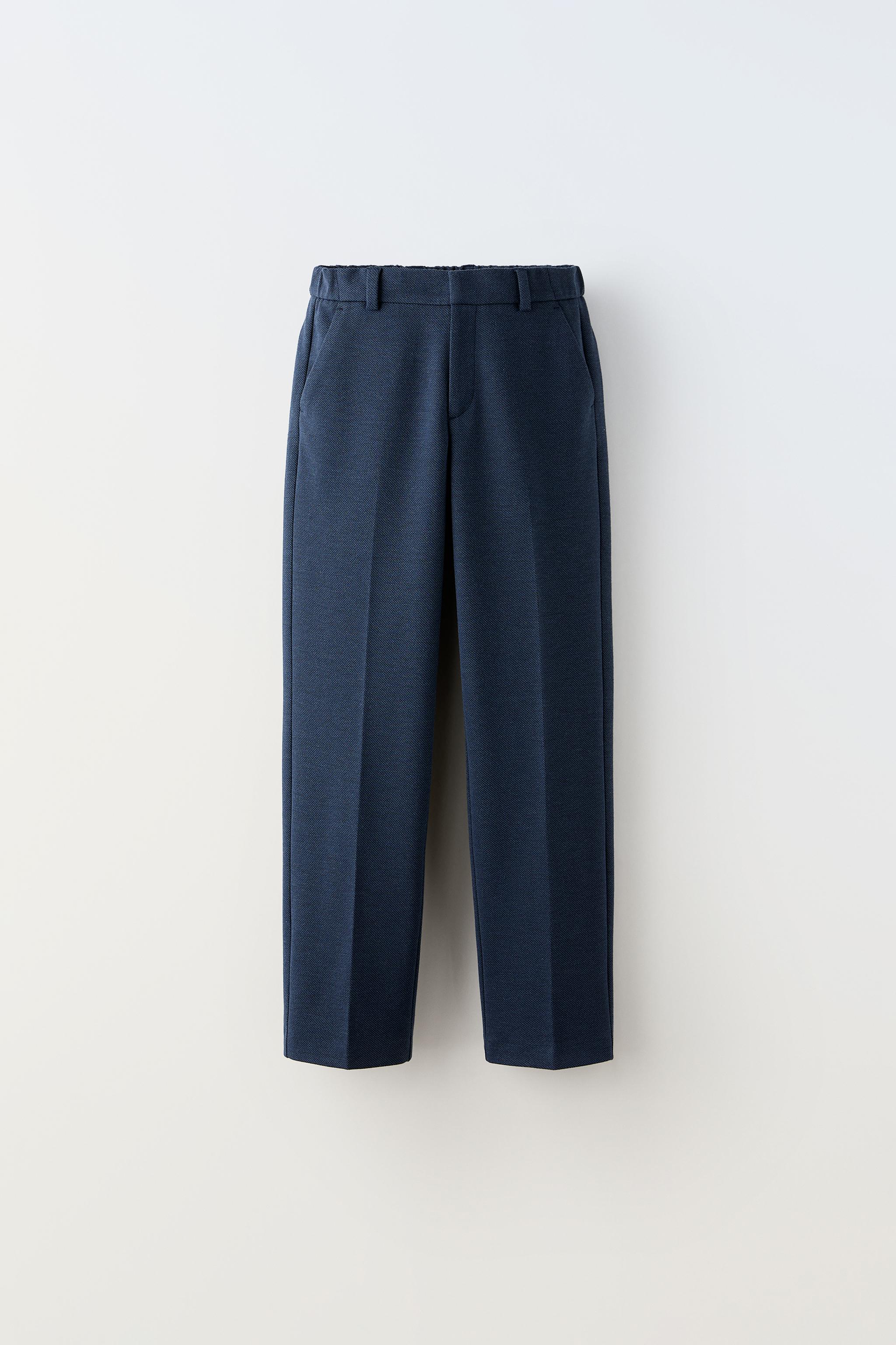 Zara Stretchy Slim Fit Suit Pants Navy Blue Kids