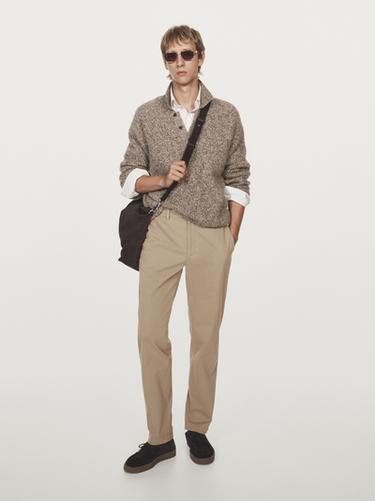 Zara Cotton blend jogger fit trousers - Beige / Green