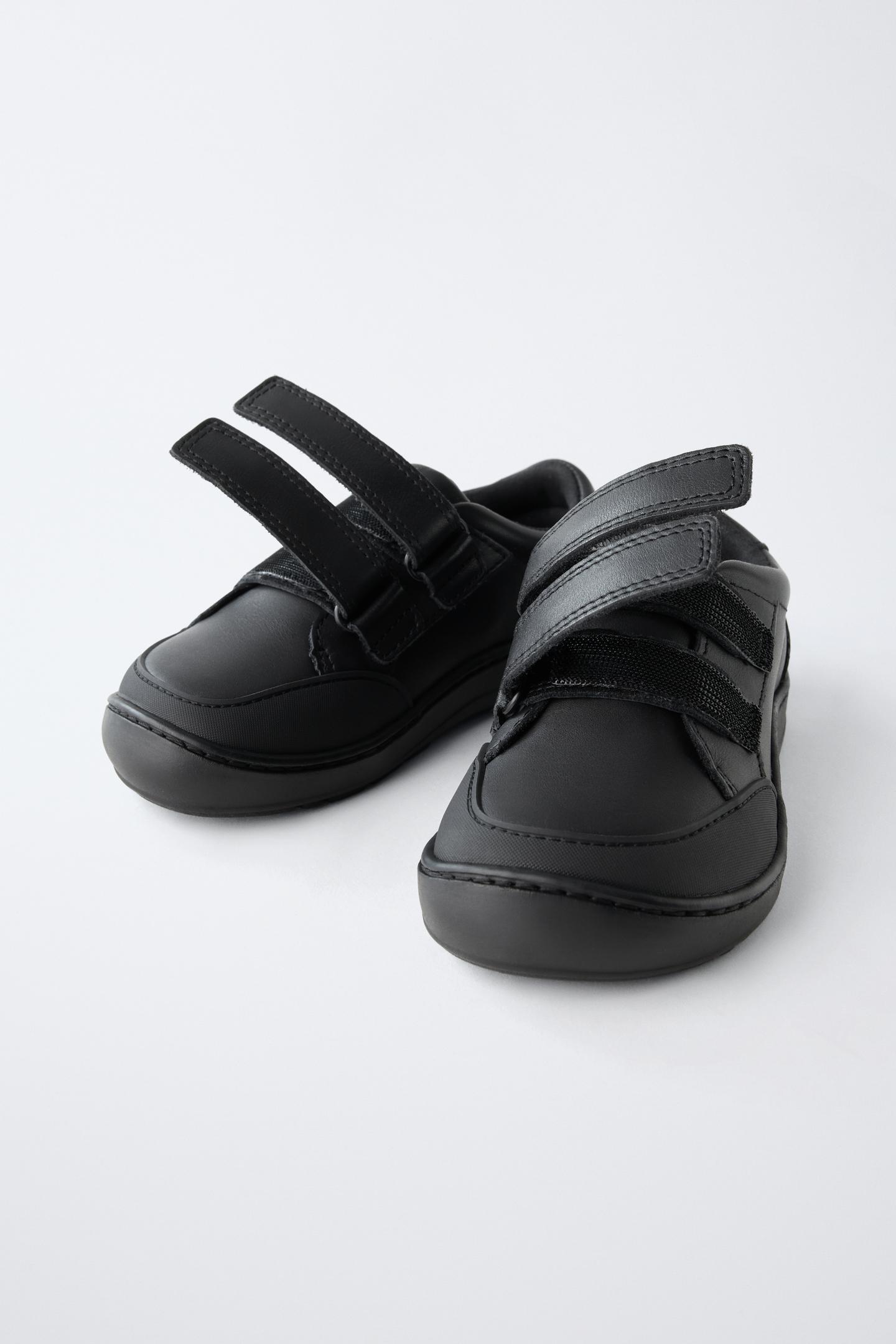 Детские кроссовки Zara Leather Barefoot, цвет: Чёрный — фото 6