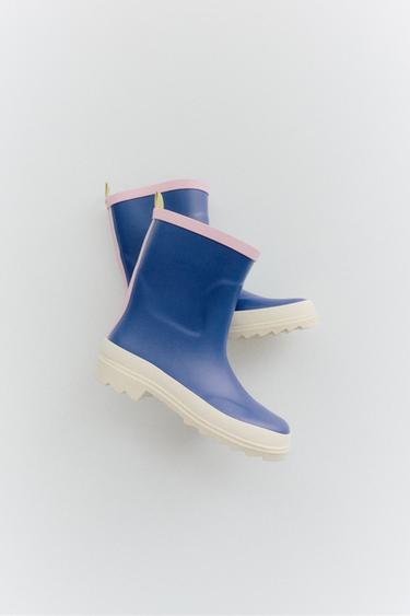 Zara COLOR BLOCK RAIN BOOTS - Blue