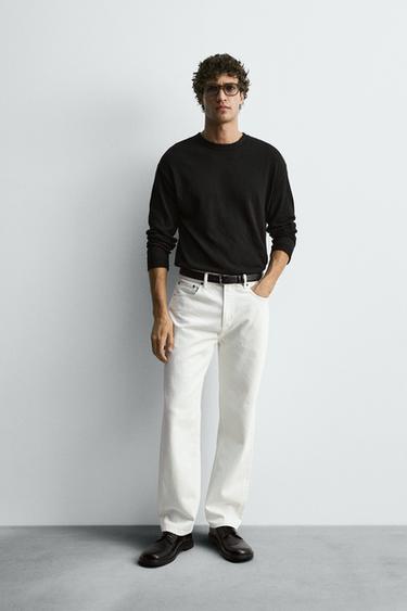 Zara 直筒及踝牛仔褲 - 白色