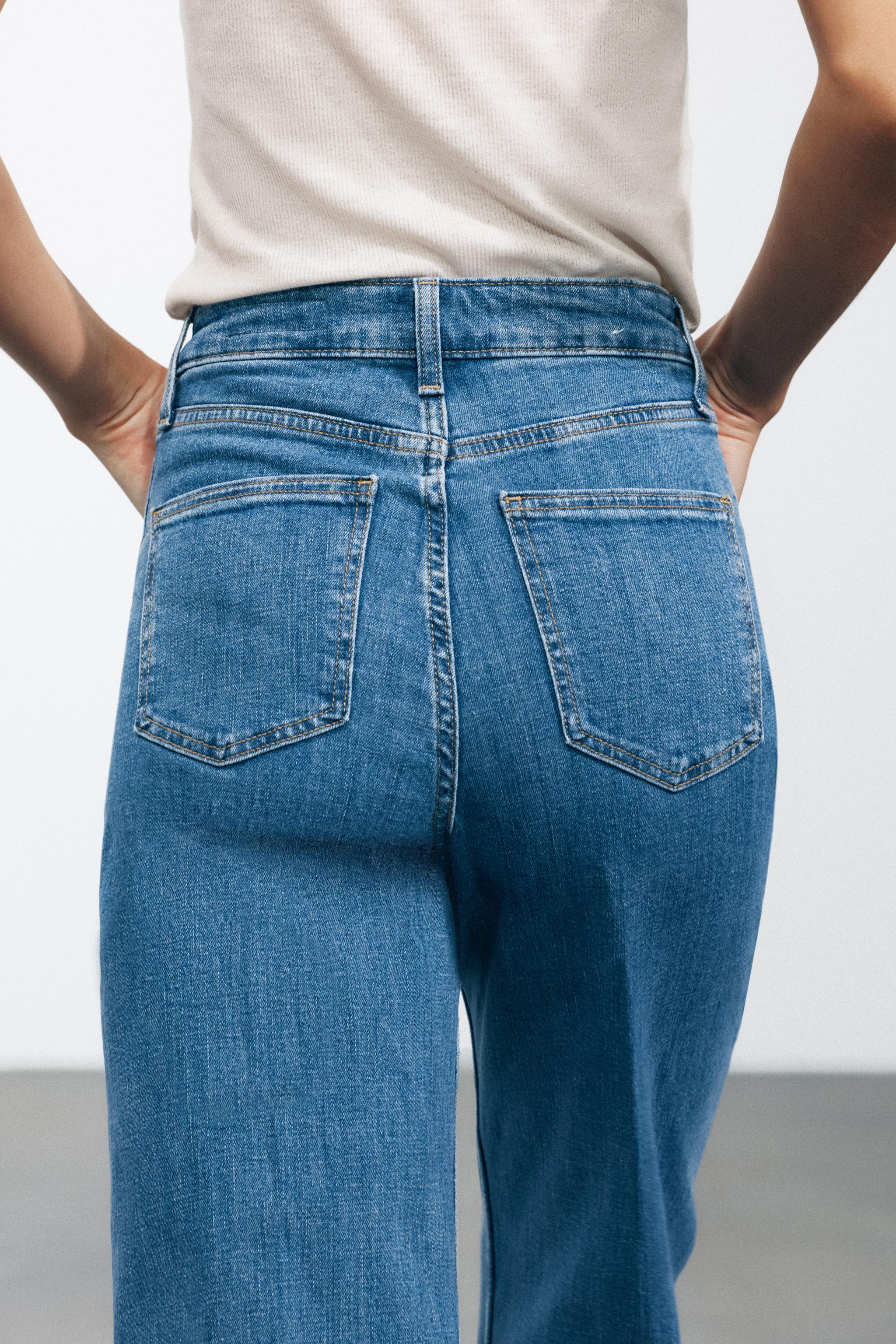 ZW COLLECTION ハイウエストパラッツォジーンズ - ブルー | ZARA