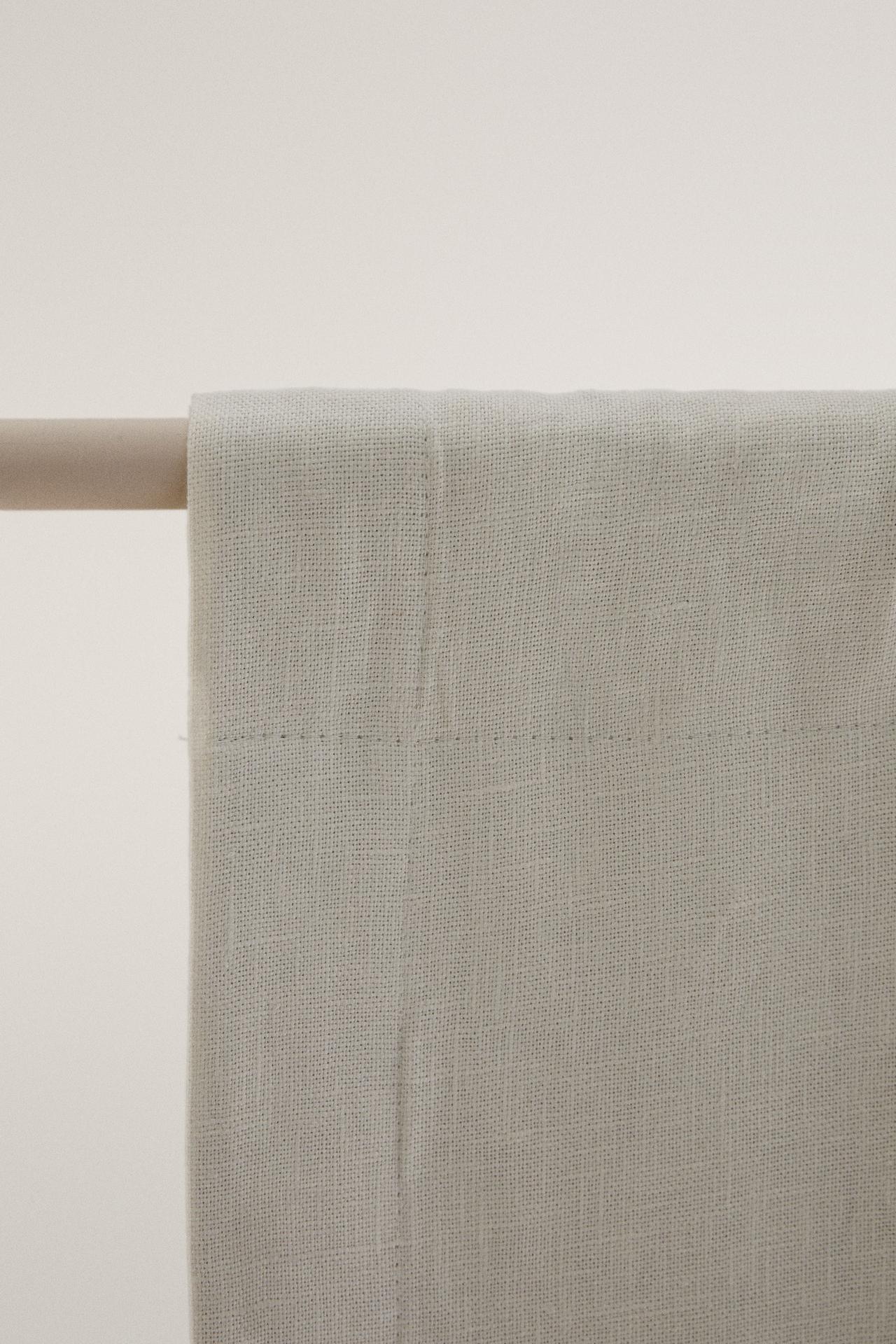 WHITE BLACKOUT LINEN CURTAIN — White