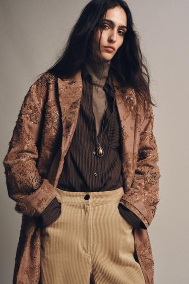MANTEAU LONG BRODERIES ZW COLLECTION LIMITED EDITION - Rose clair de Zara - Image 5