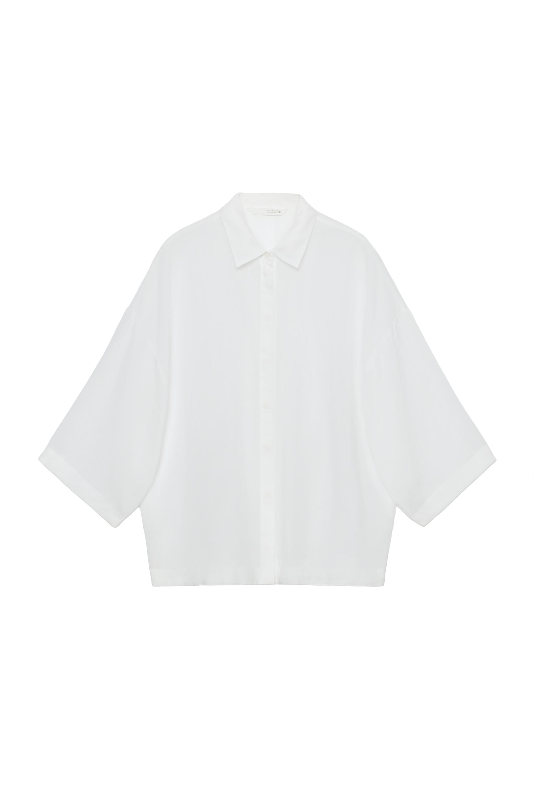 ZW COLLECTION FLOWY OVERSIZED SHIRT - White | ZARA United States