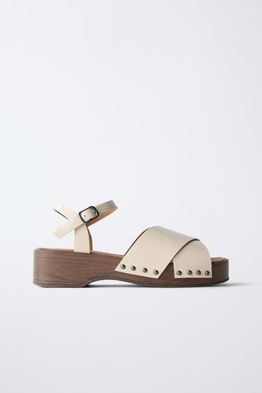 NEUTRAL PATENT CLOGS - Ecru White by Zara