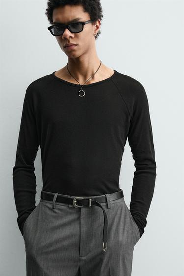 T-SHIRT RAGLAN LÉGER - Anthracite foncé de Zara - Image 4