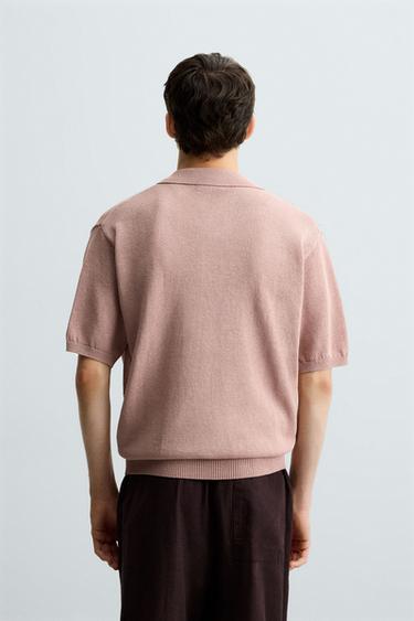 POLO EN MAILLE STRUCTURÉE - Rose de Zara - Image 2