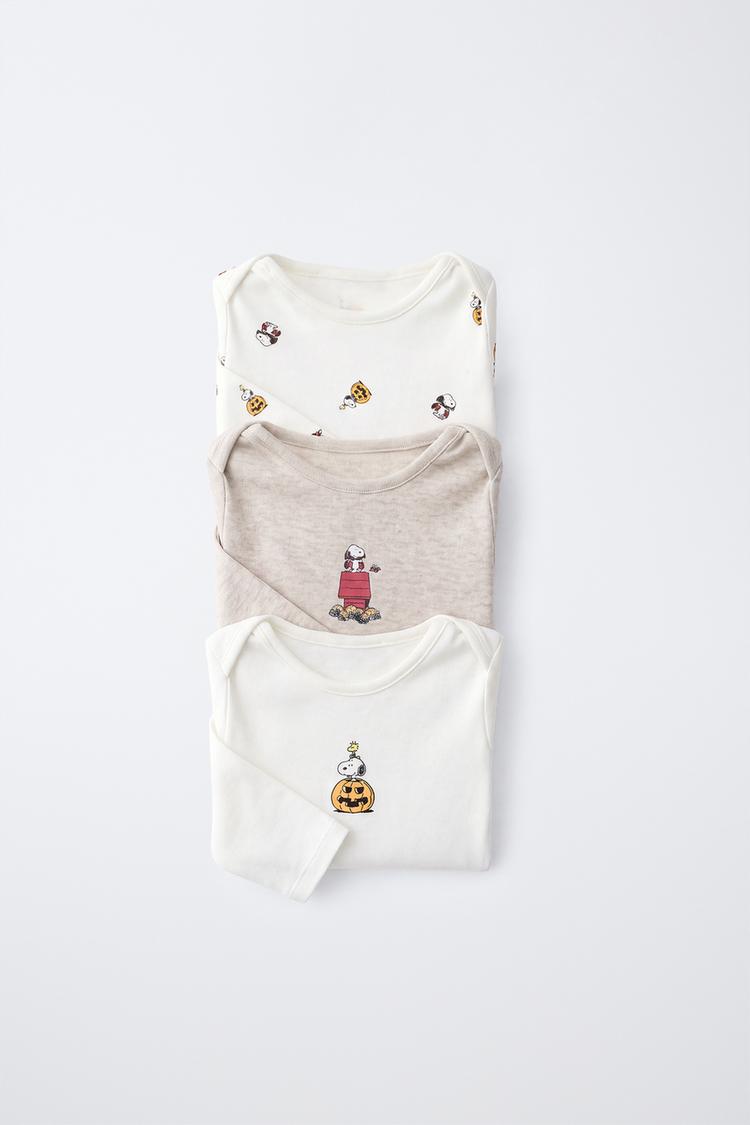 PACK TRES BODIES ESTAMPADO SNOOPY PEANUTS™ DISFRAZ