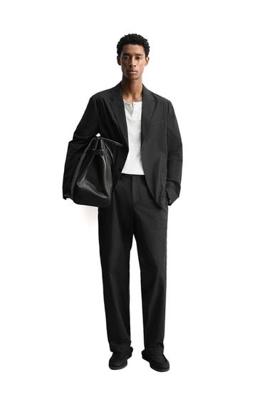 POPLIN SUIT TROUSERS - Charcoal by Zara