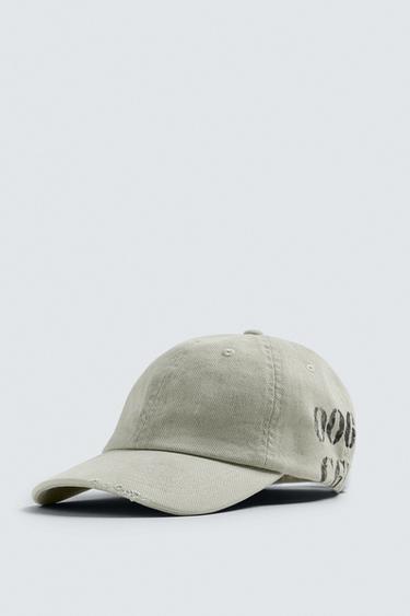 GORRA LAVADA SALPICADURAS - Verde gris de Zara