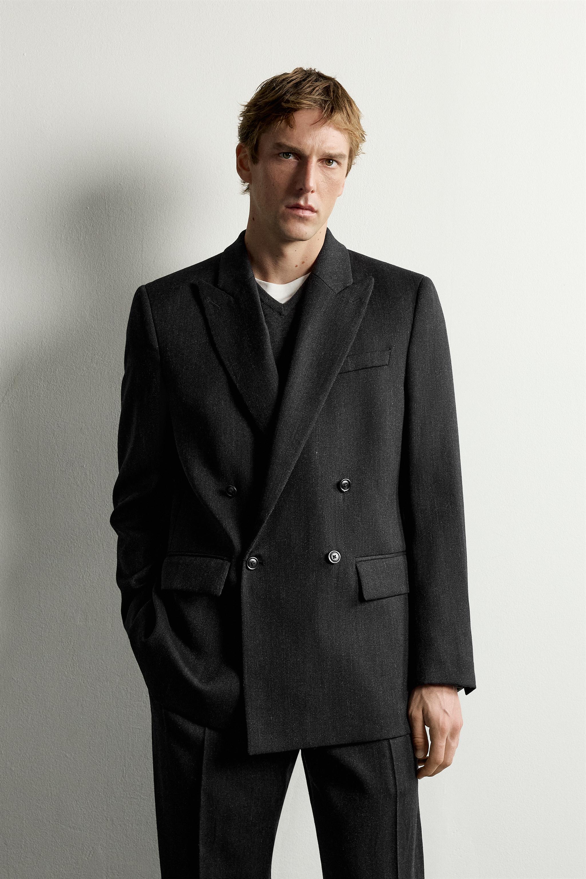 100% WOOL MANTECO® DOUBLE-BREASTED SUIT BLAZER